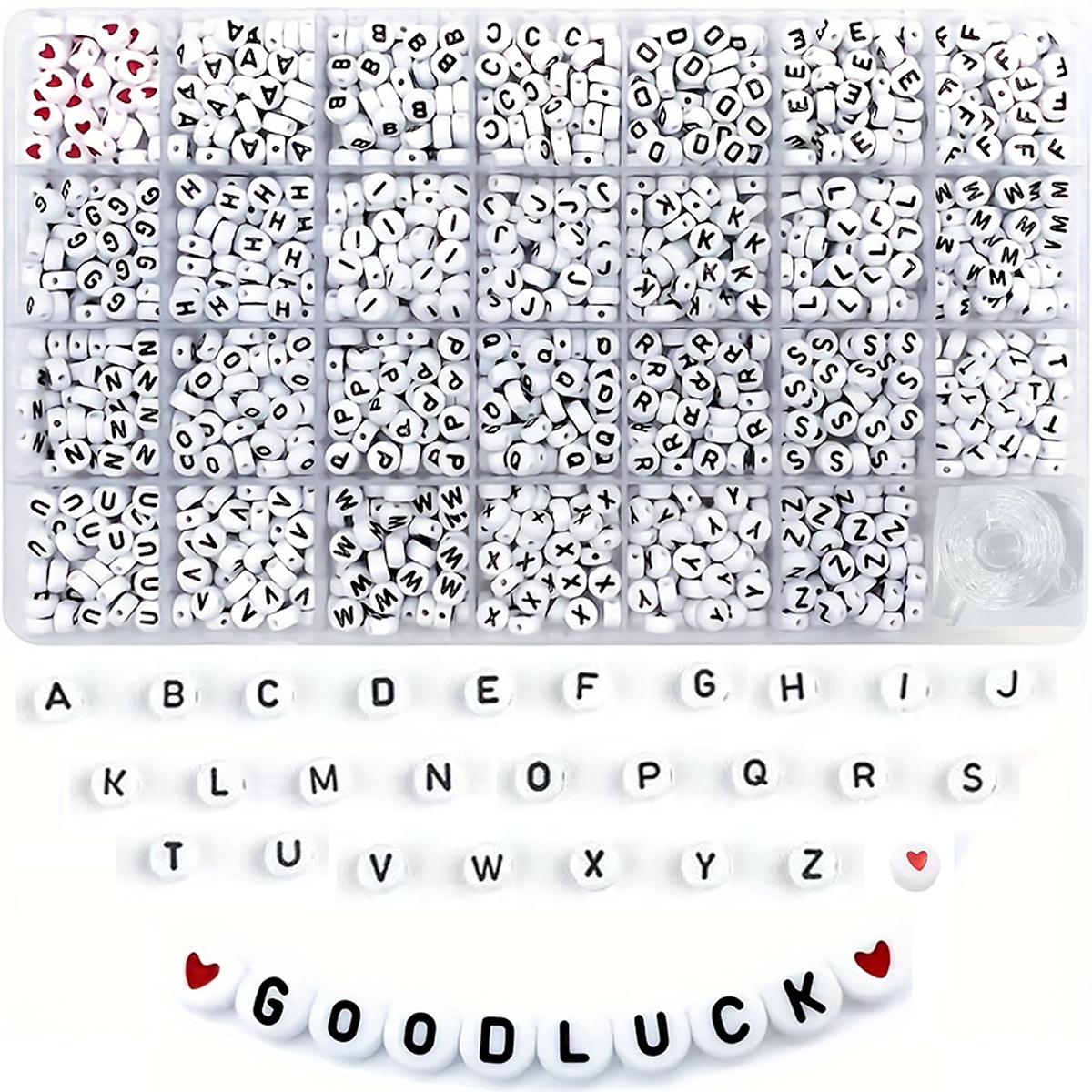Jewelry Quotes - 1300 4x7 round acrylic letter beads