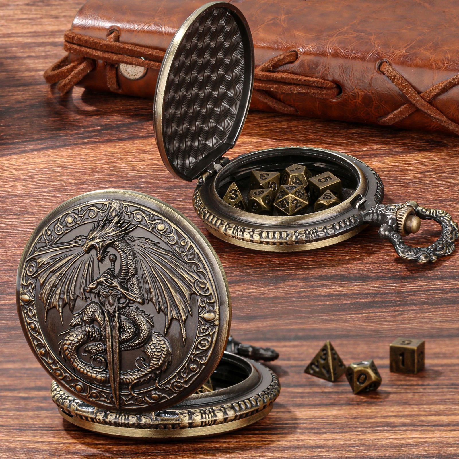 Jewelry Box That Holds Watches - Retro Three Flying Dragon Holding Long