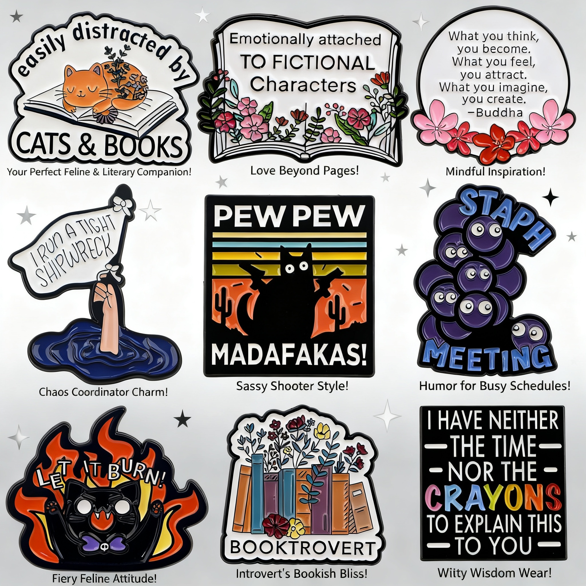 Jewelry Quotes - Black Cat Enamel Pin Cute Brooch