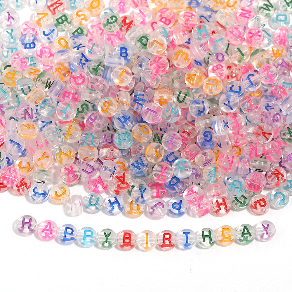 Jewelry Quotes - 100pcs 7mm Acrylic Letter Beads Colorful