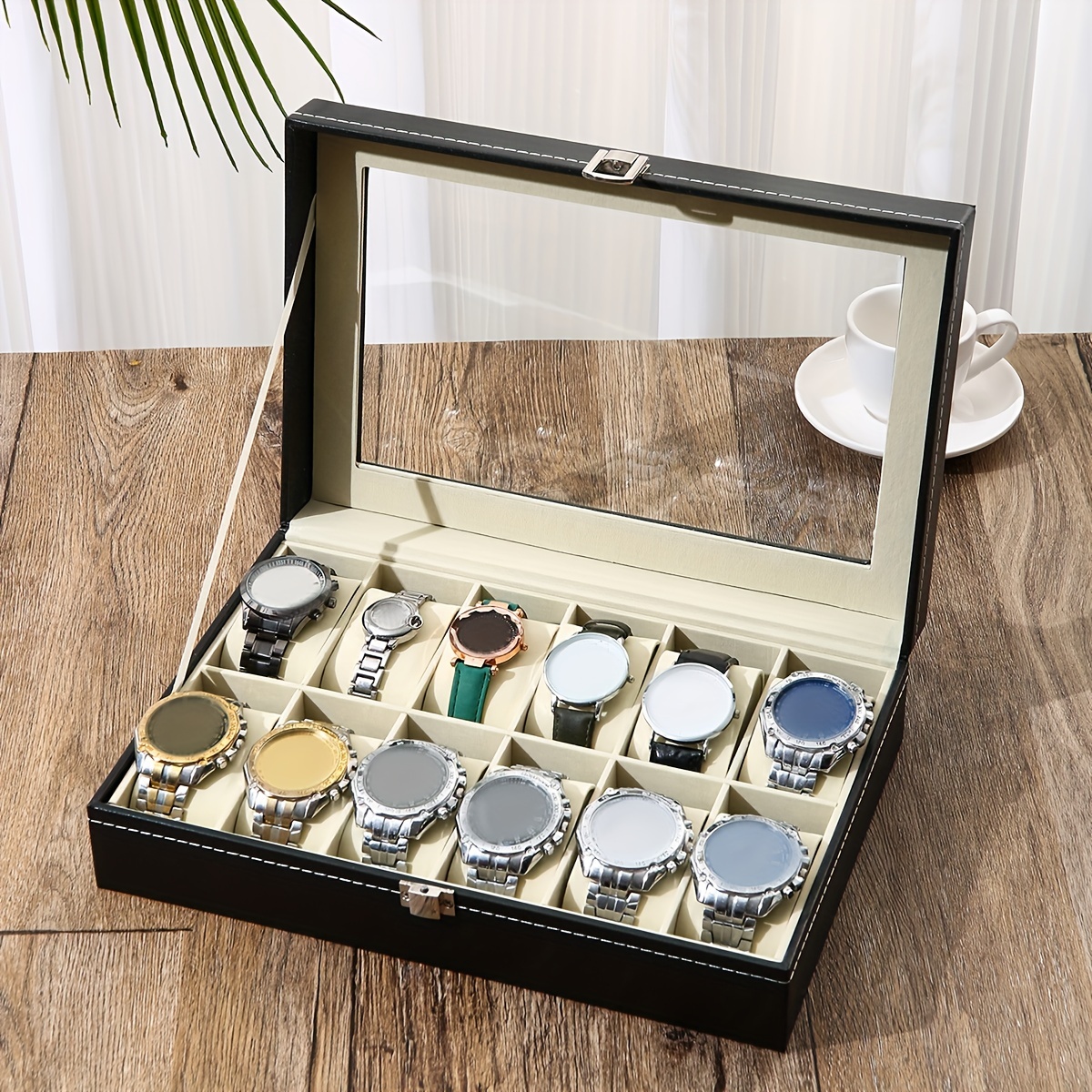 A Faux Leather Watch Storage B - Jewelry Box That Holds Watches reseña y precio