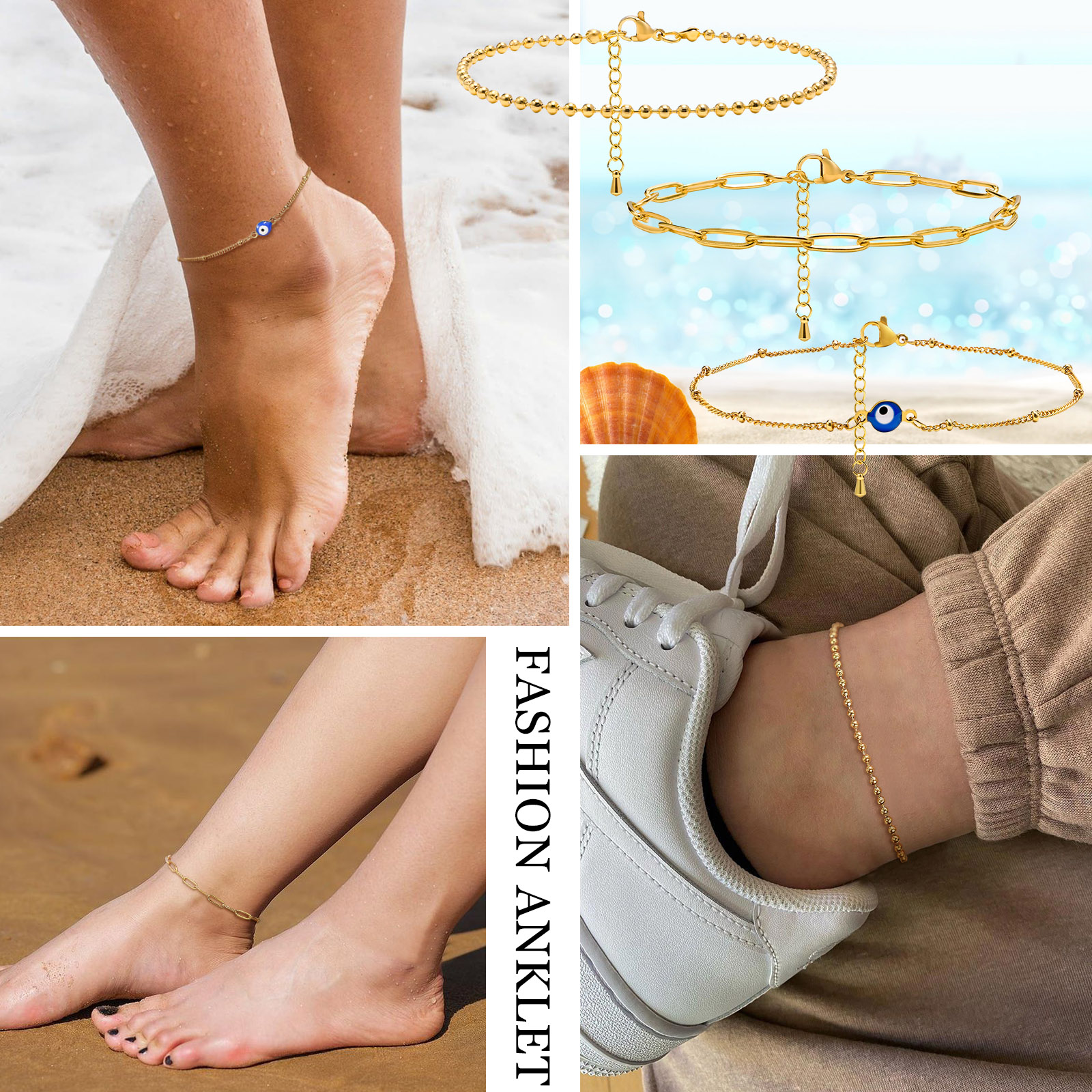 Evil Eye  Anklet Bracelet on L - Jc Jewelry & Watches reseña y precio
