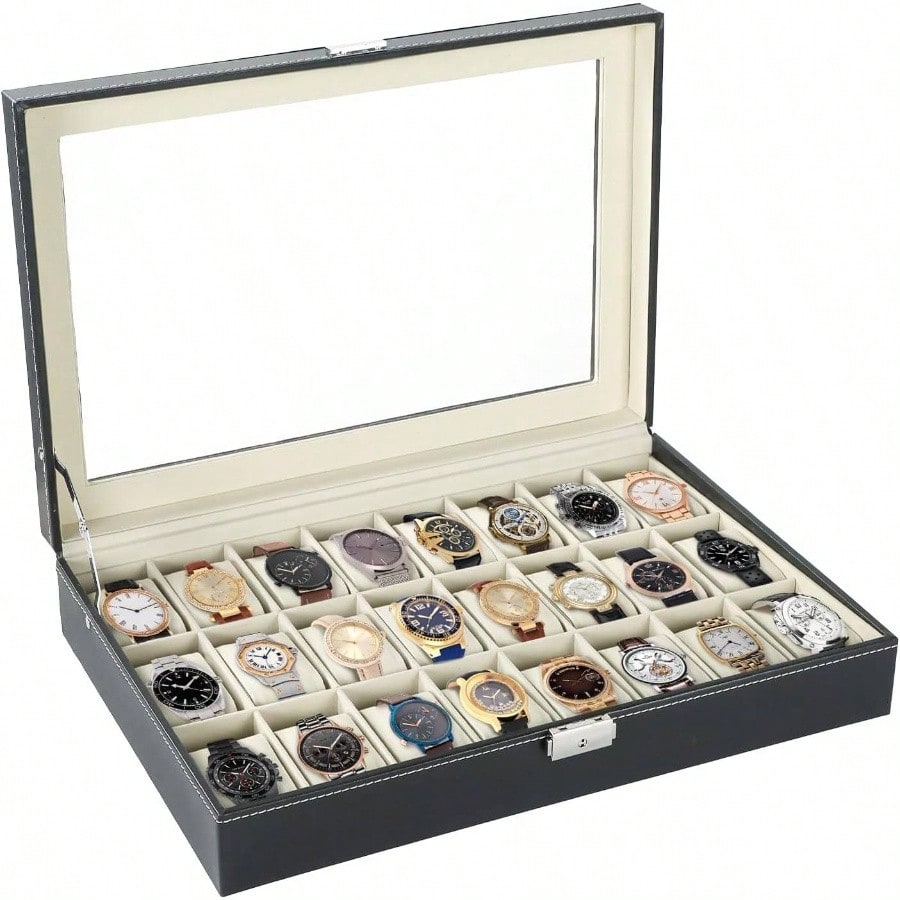 Watch Box 24 Slots Elegant Por - Jewelry Box That Holds Watches reseña y precio