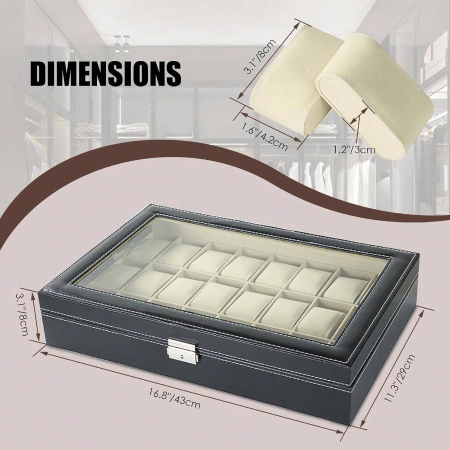 Watch Box 24 Slots Elegant Por - Jewelry Box That Holds Watches reseña y precio