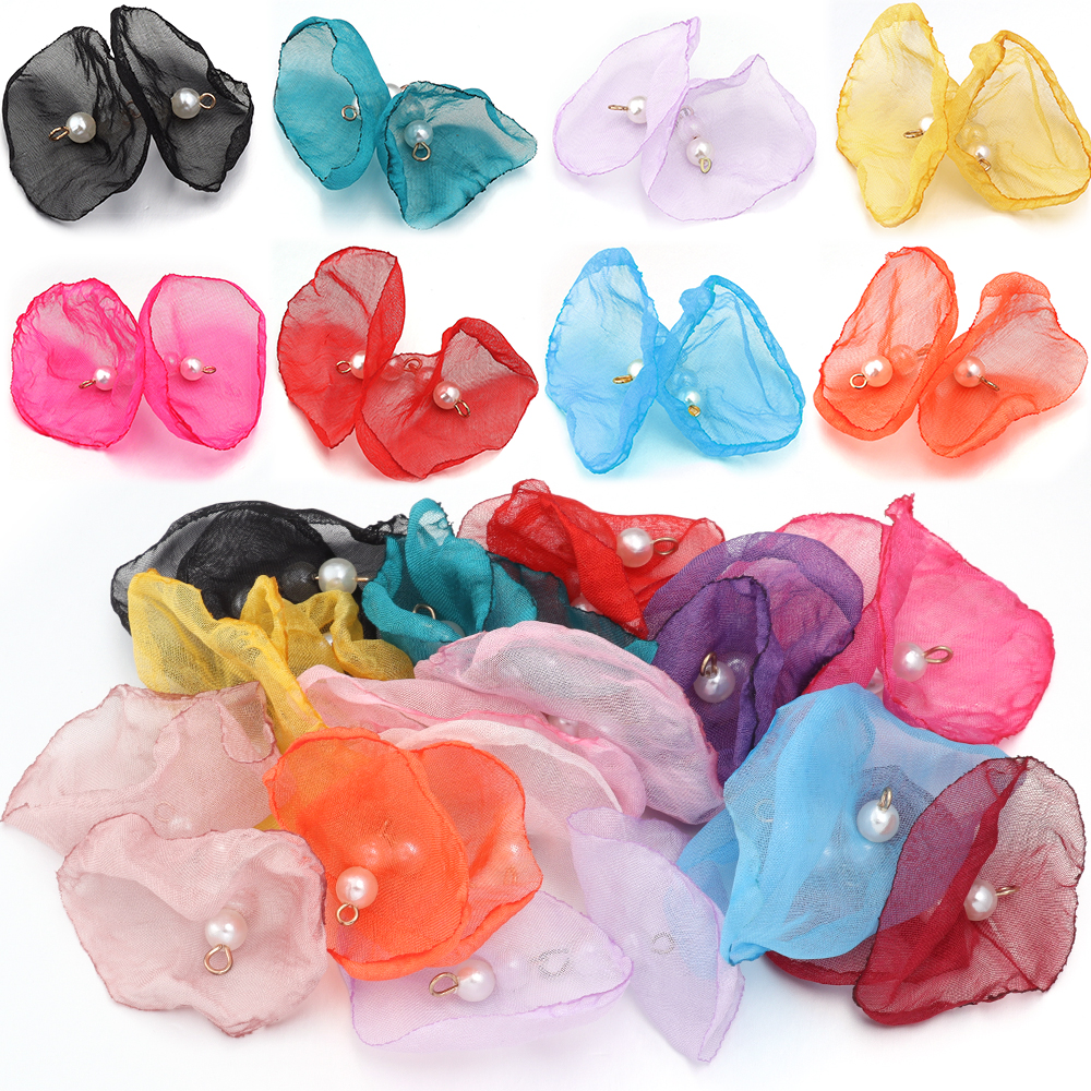 10pcs/lot Sweet Pearl Gauze Ch - Pearl Stud Earrings reseña y precio
