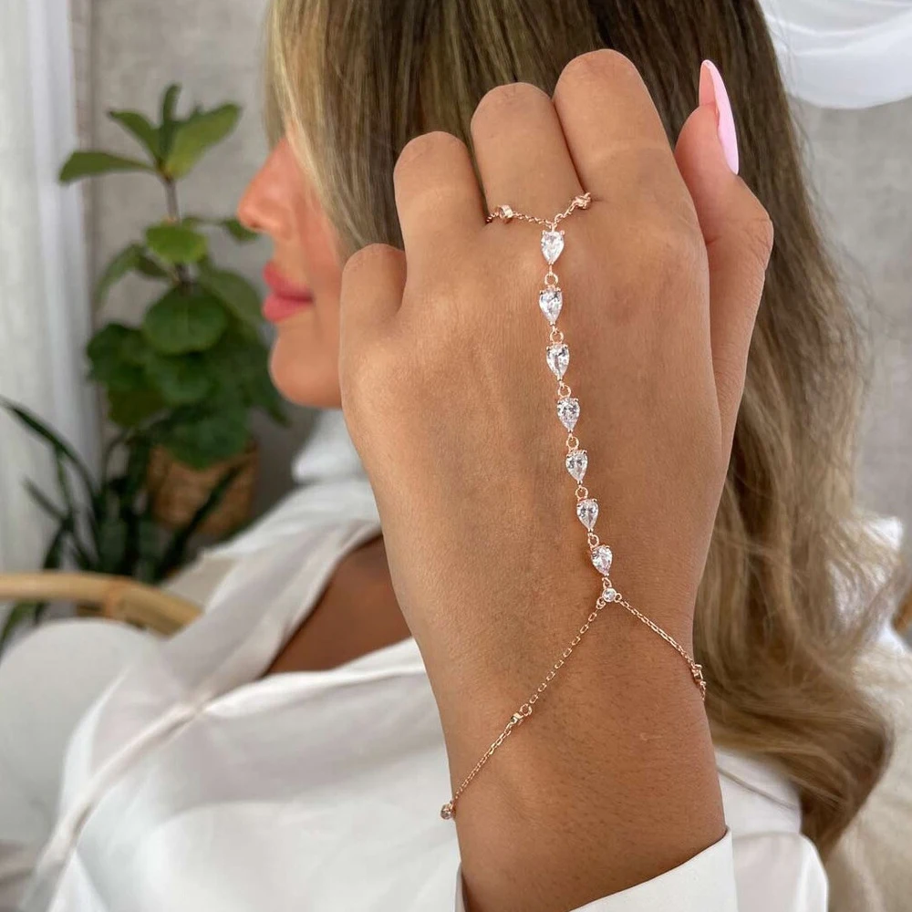 Fashion Zircon Teardrop Finger - The Jewelry & Watches reseña y precio