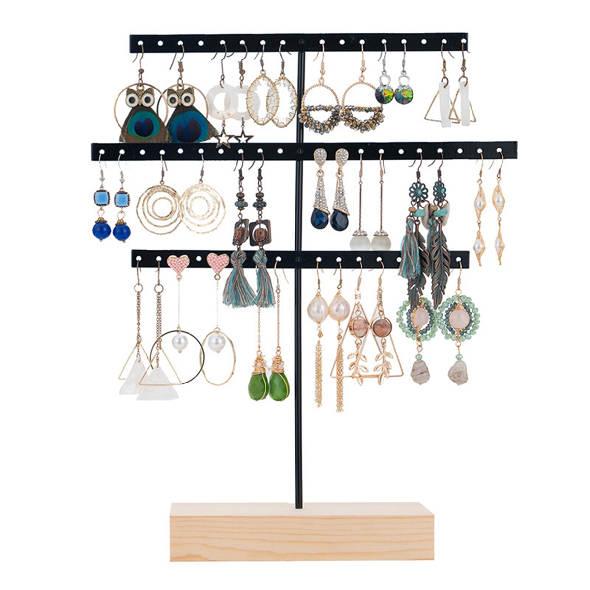 ABQR Black 3-Layer Simple Earr - The Jewelry & Watches reseña y precio