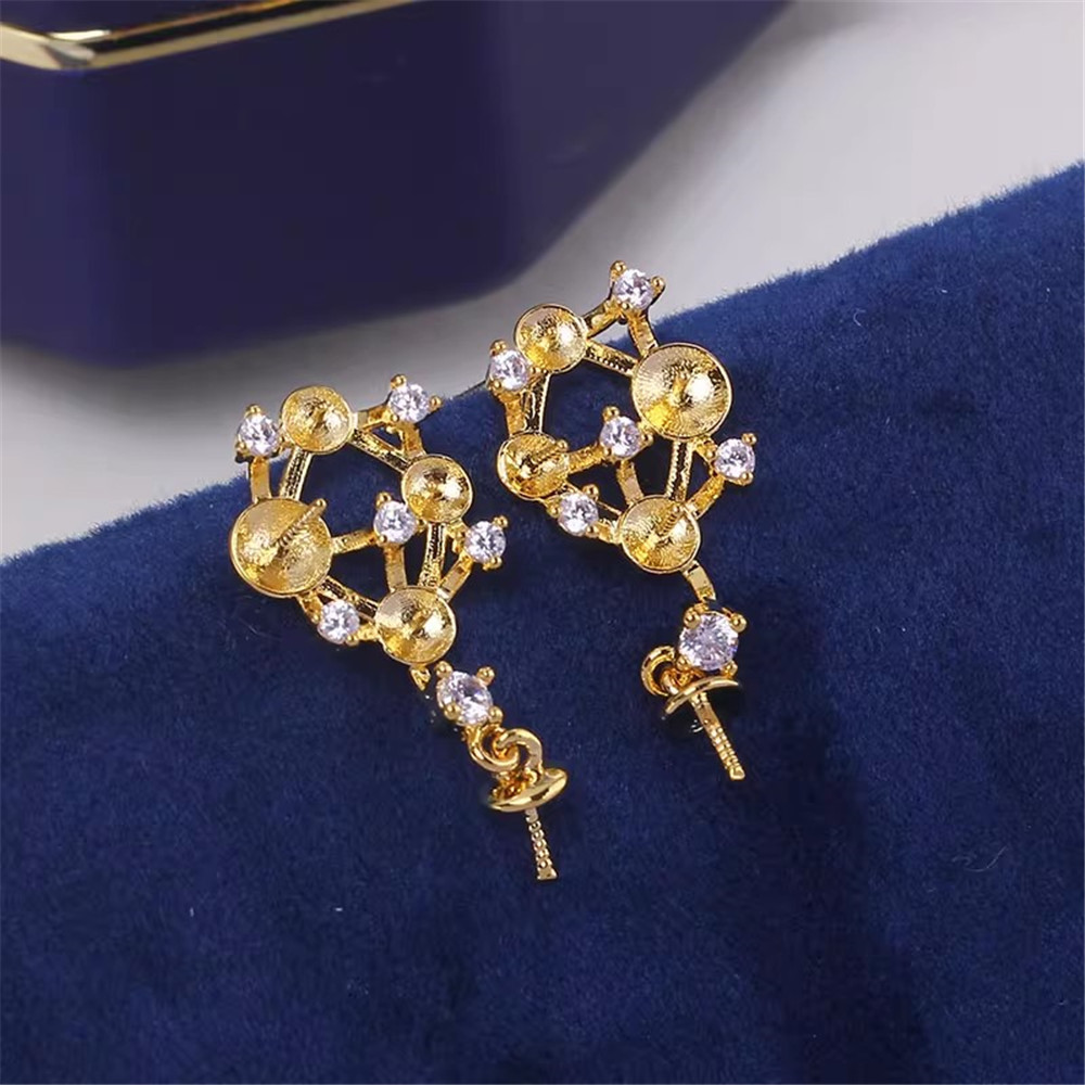2pcs Gold Plated Pearl Earring - Pearl Stud Earrings reseña y precio