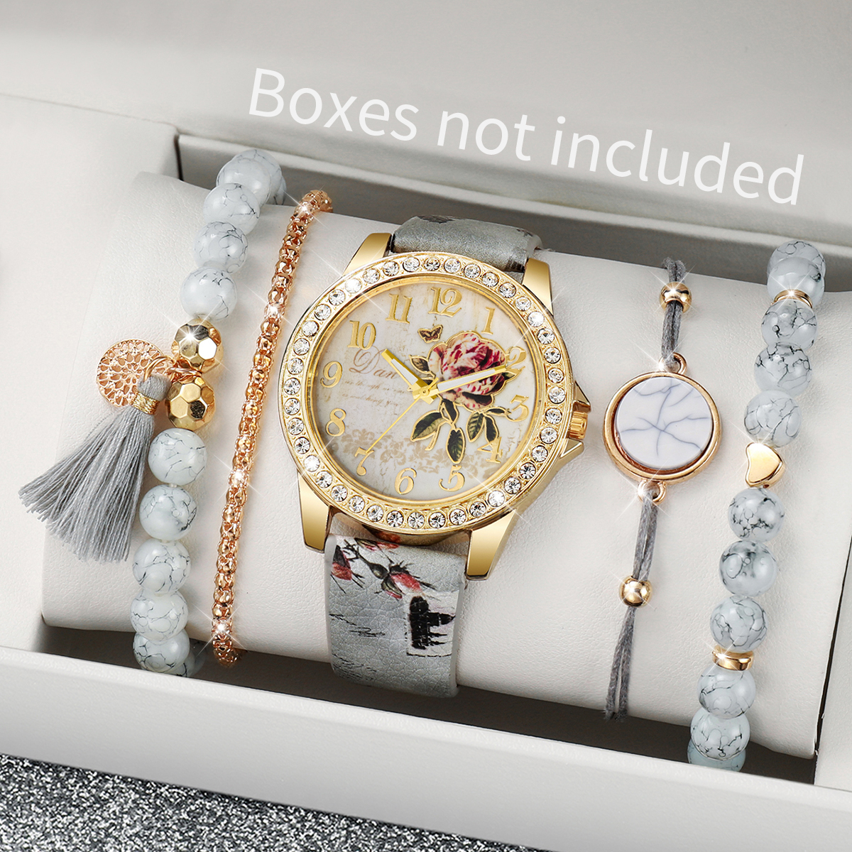 5PCS Fashion Flower Printed Wo - Jewelry Making Watches reseña y precio