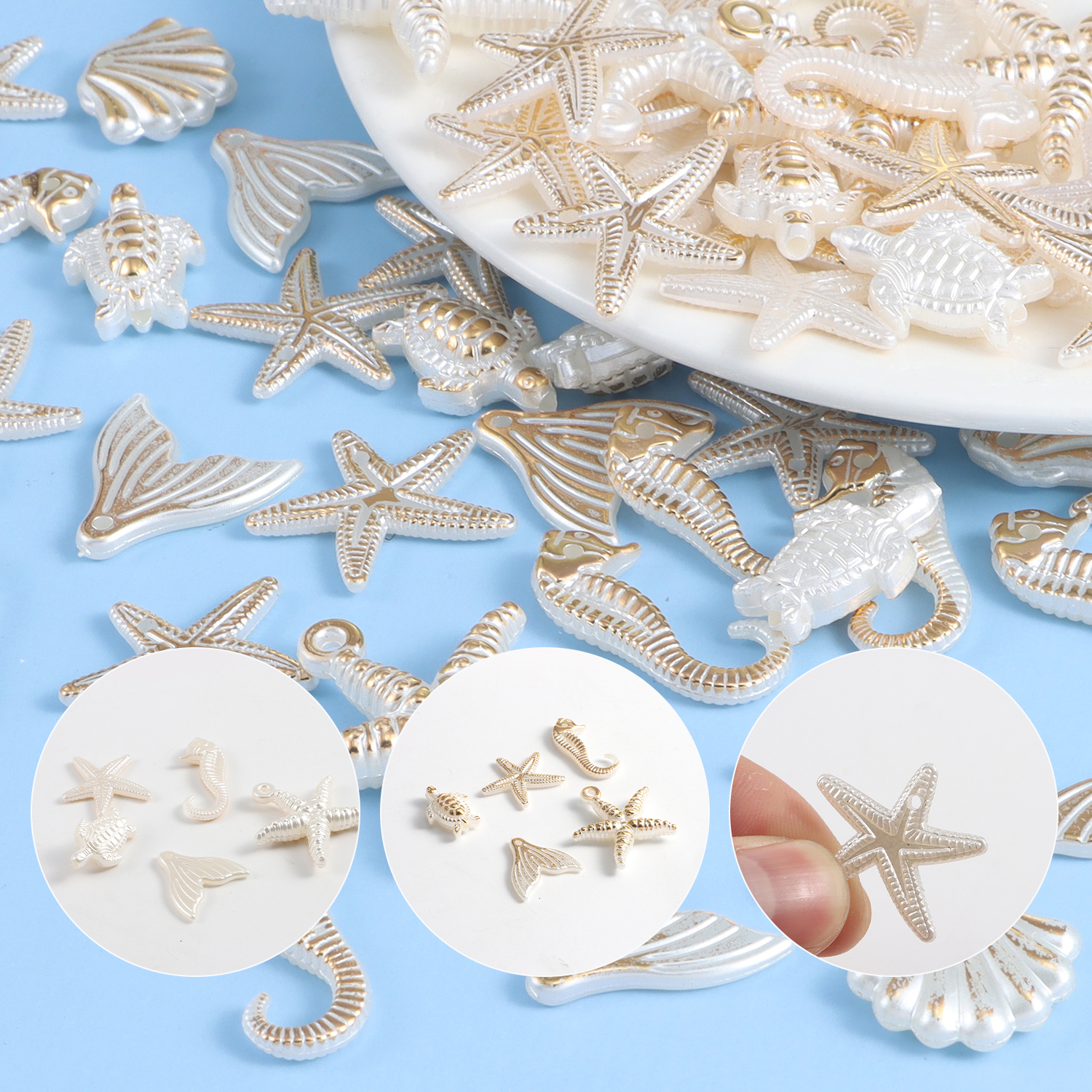 30 pieces of ocean series rand - Pearl Stud Earrings reseña y precio