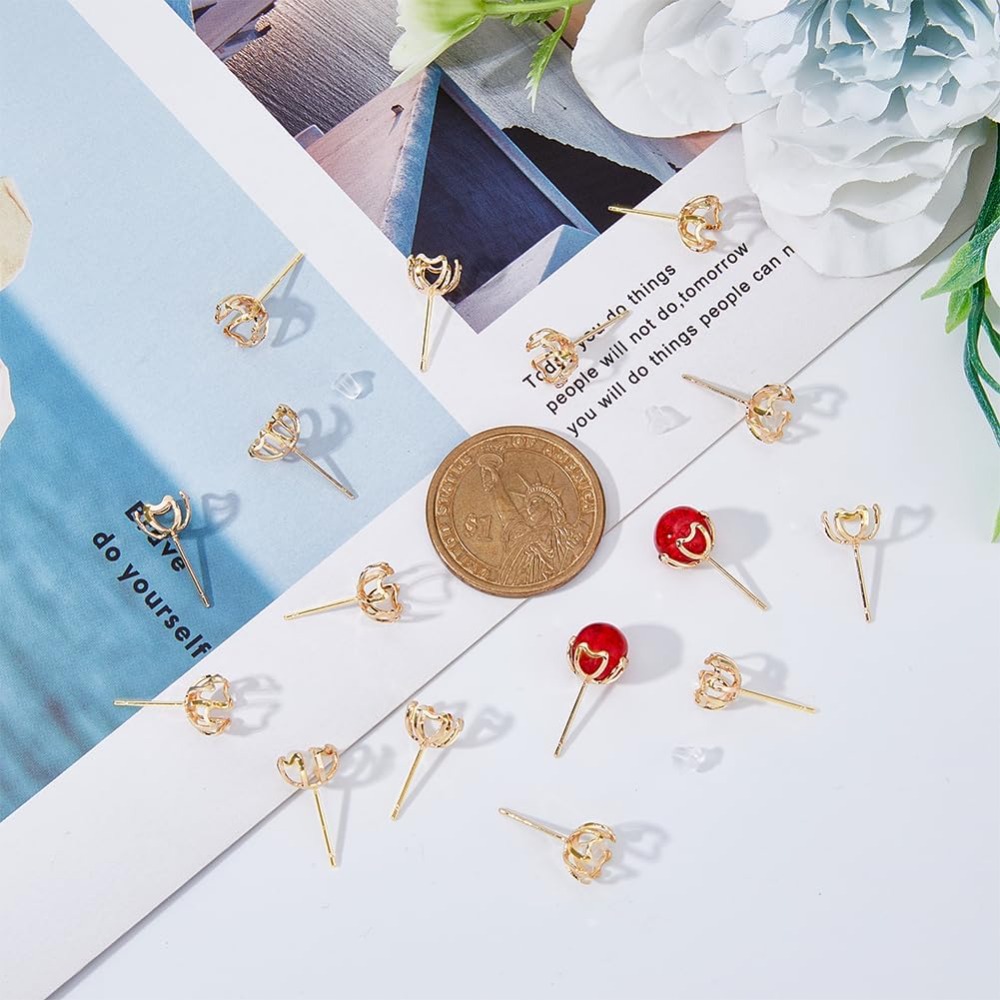 30Pcs Earring Mounting 4-Heart - Pearl Stud Earrings reseña y precio
