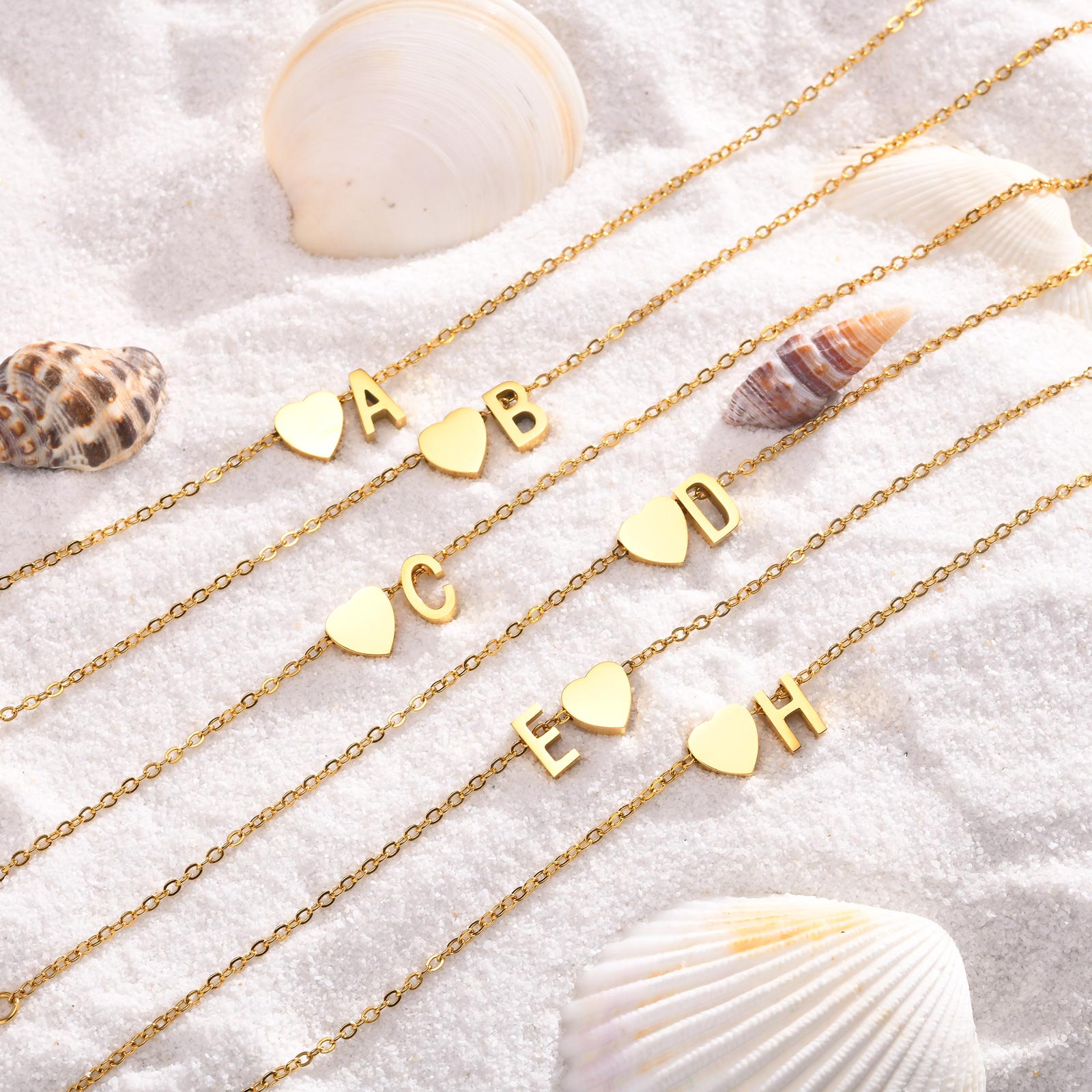 Women Heart Initial Anklet Bra - Jc Jewelry & Watches reseña y precio