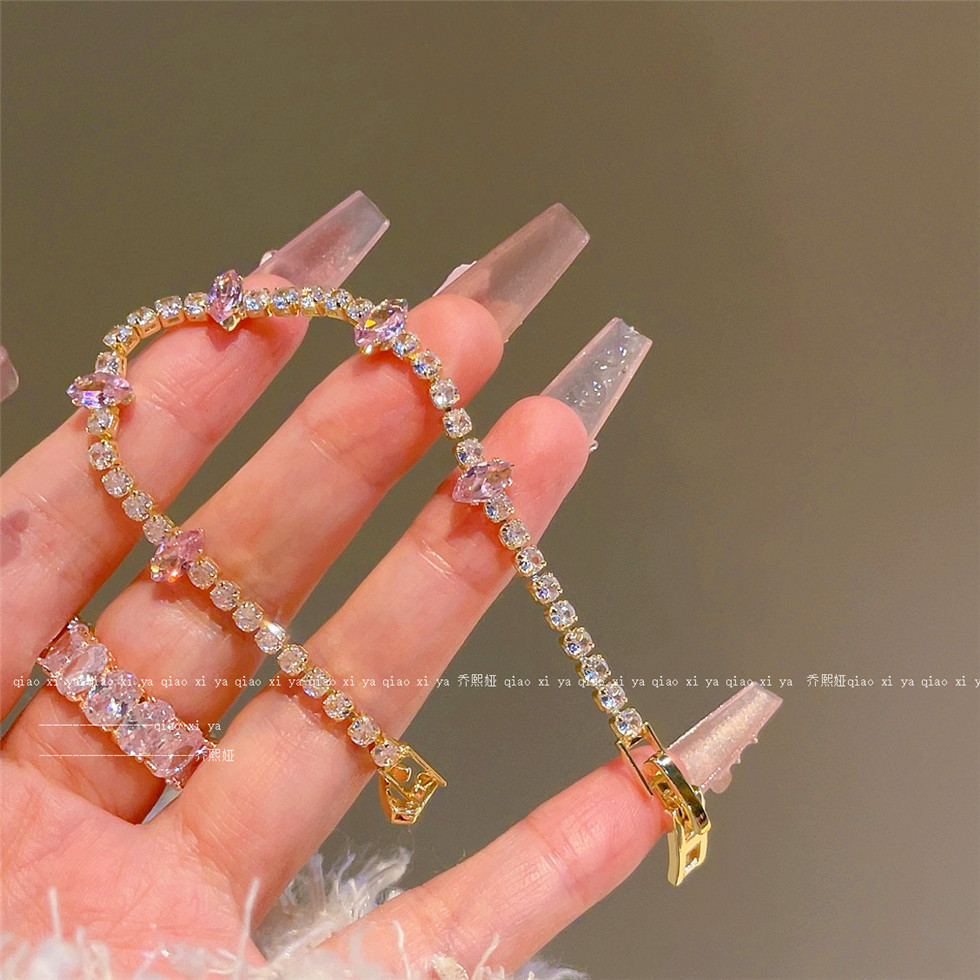 Pink Full Diamand Zircon Brace - Best Jewelry Watches Women reseña y precio