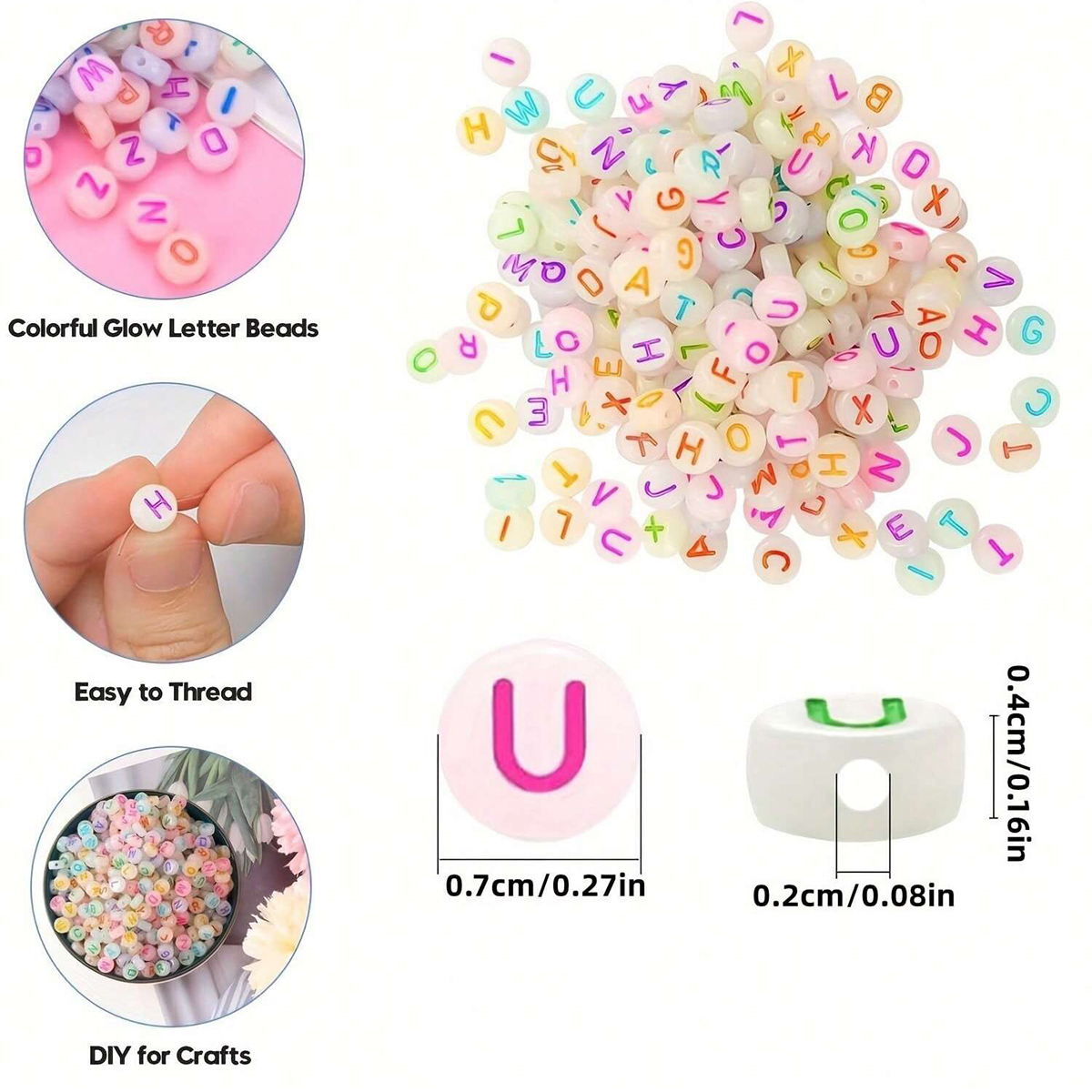 500/250pcs 4*7 mm Glowing Acry - Jewelry Quotes reseña y precio