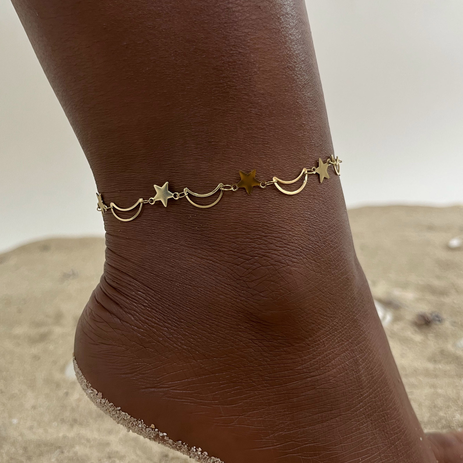 Dainty Hollow Star Moon Anklet - Jc Jewelry & Watches reseña y precio