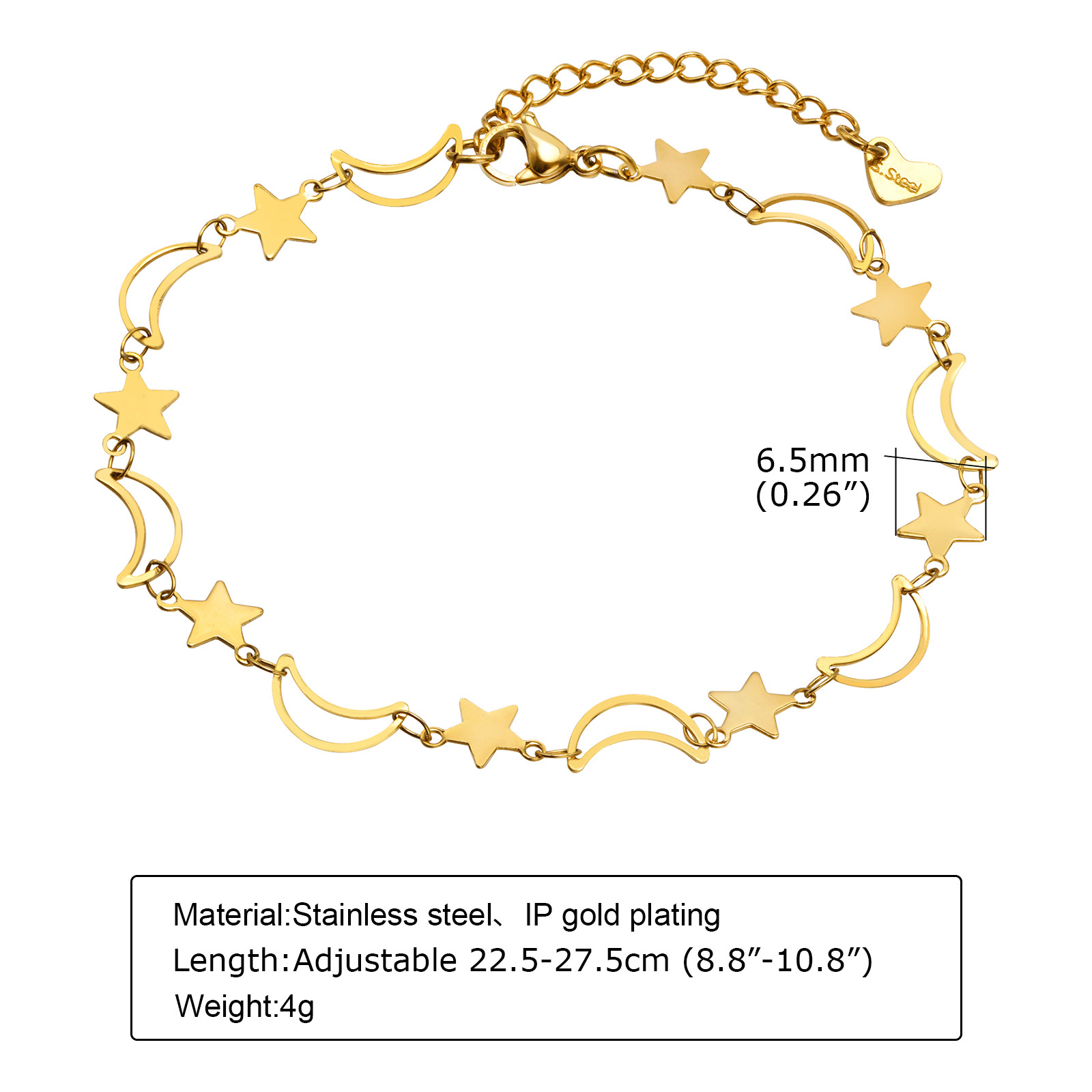 Dainty Hollow Star Moon Anklet - Jc Jewelry & Watches reseña y precio