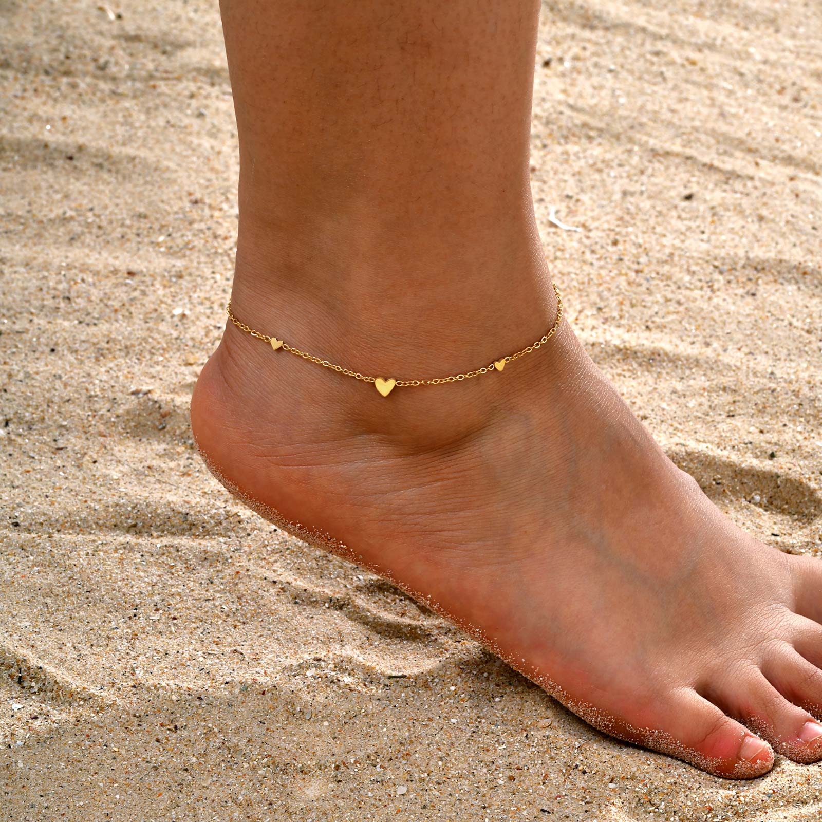Stainless Steel Heart Anklets  - Jc Jewelry & Watches reseña y precio