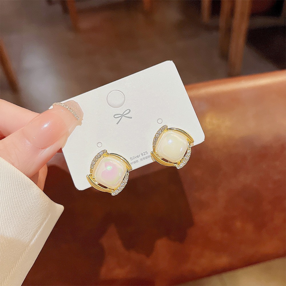925 Silver Needle Korean Fashi - Pearl Stud Earrings reseña y precio