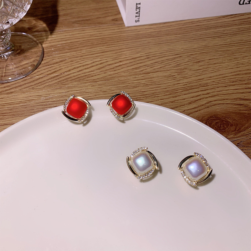 925 Silver Needle Korean Fashi - Pearl Stud Earrings reseña y precio