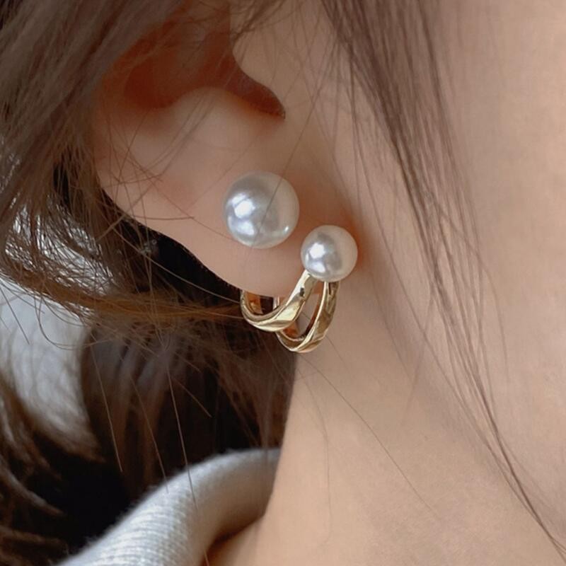 925 Silver Needle Korean Fashi - Pearl Stud Earrings reseña y precio