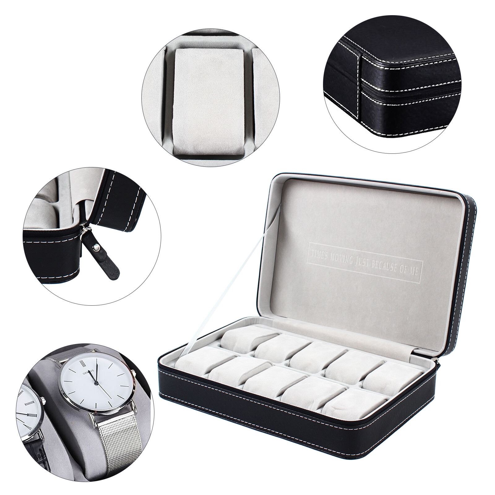 Bymaocar Portable 6 Slot Zippe - Jewelry Box With Watches reseña y precio