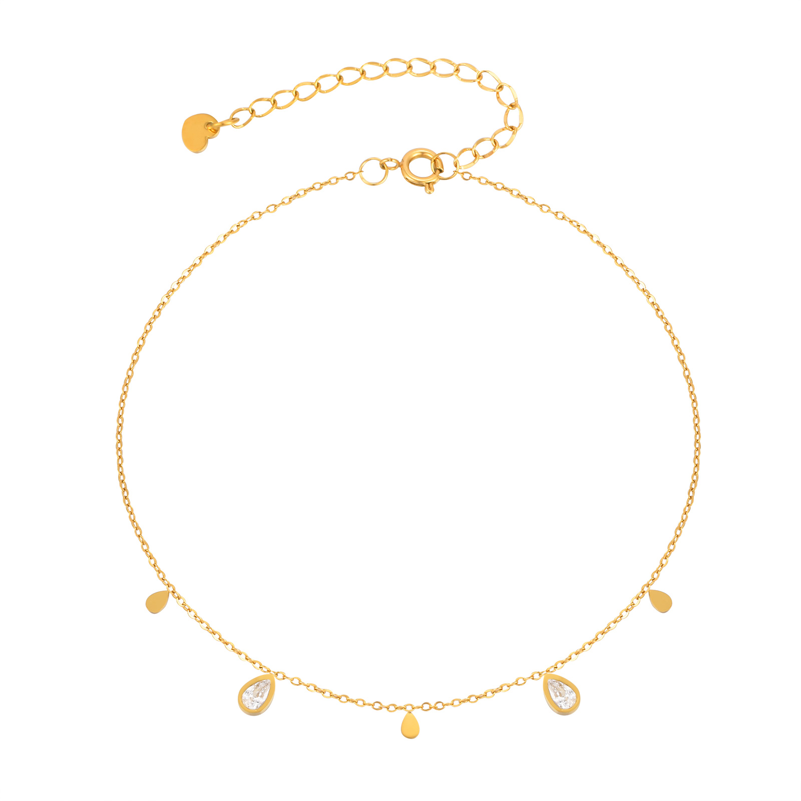 Dainty Water Drop Zircon Ankle - Jc Jewelry & Watches reseña y precio