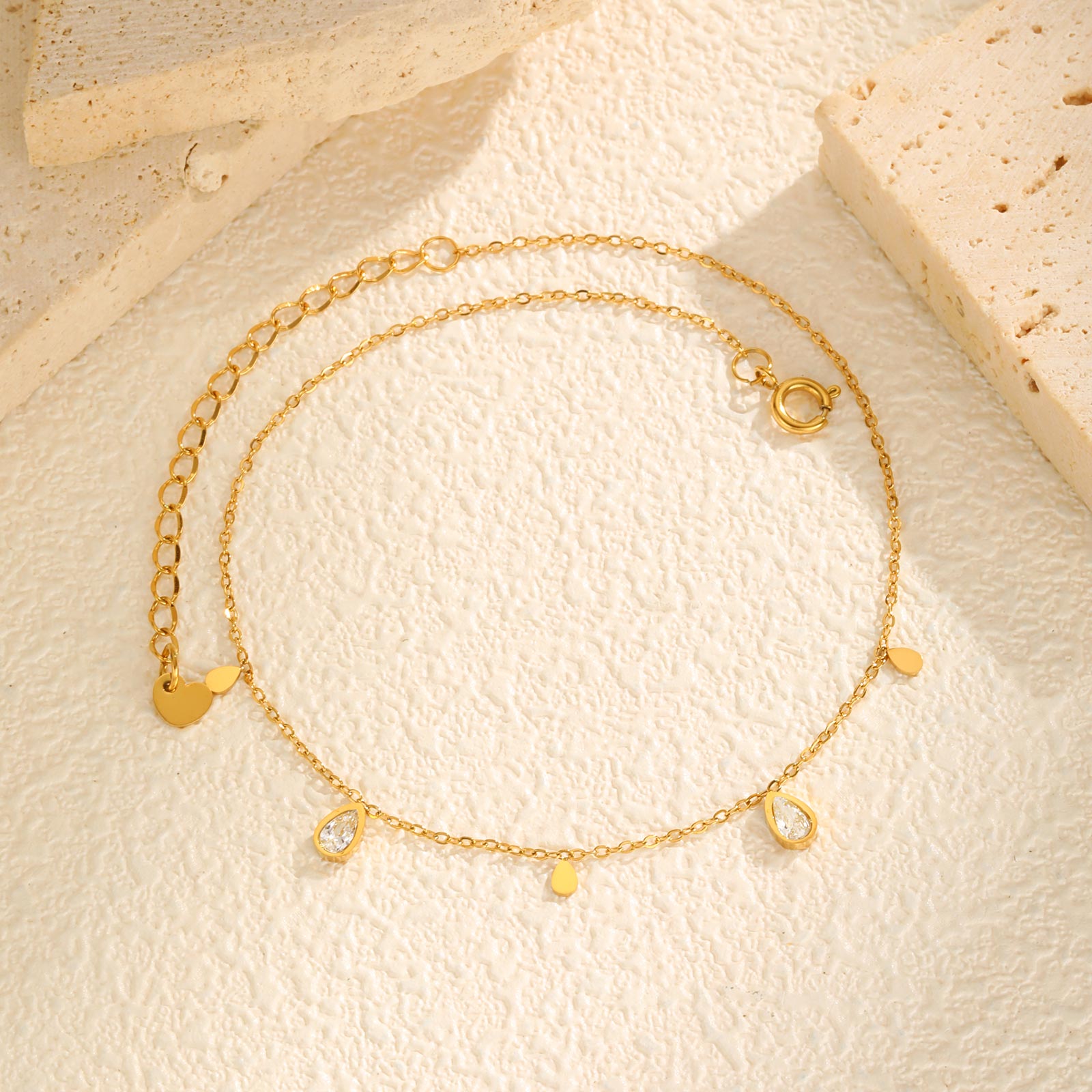 Dainty Water Drop Zircon Ankle - Jc Jewelry & Watches reseña y precio
