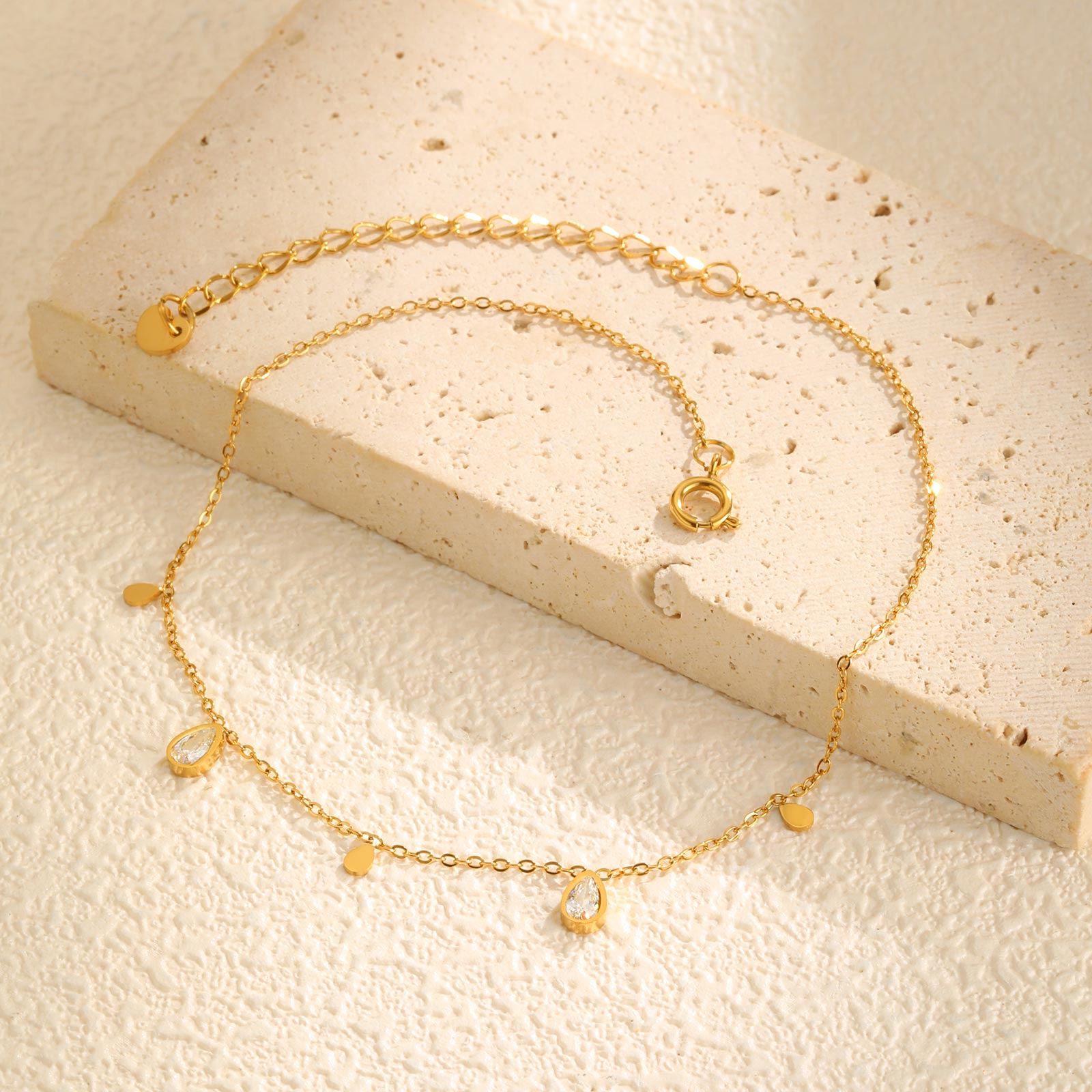 Dainty Water Drop Zircon Ankle - Jc Jewelry & Watches reseña y precio