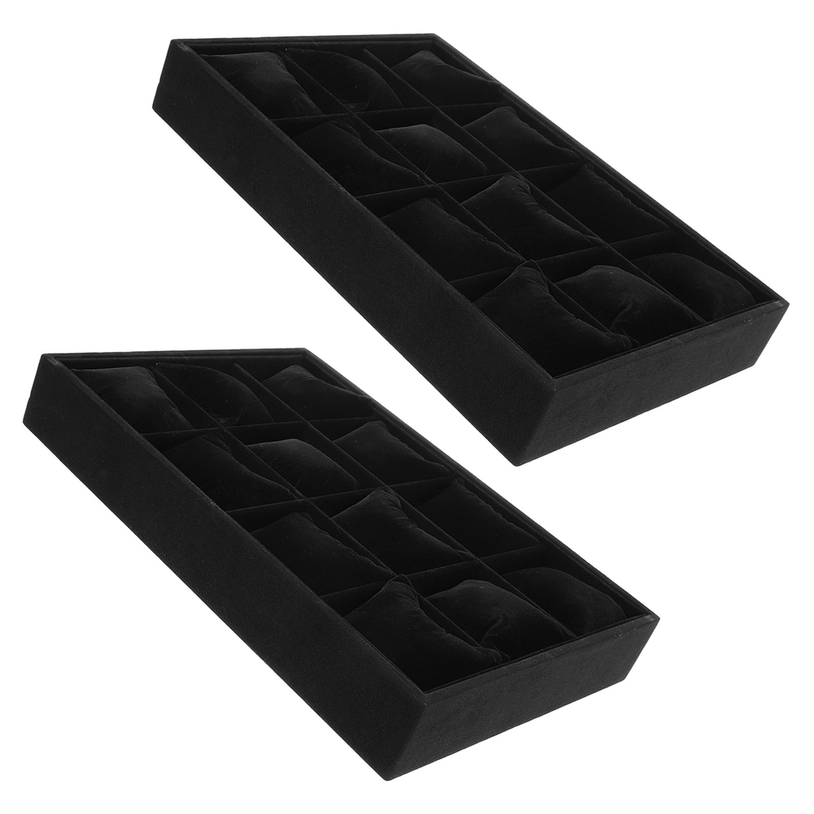 2Pcs 12-Slot Black Grid Jewelr - Jewelry Organizer Watches reseña y precio