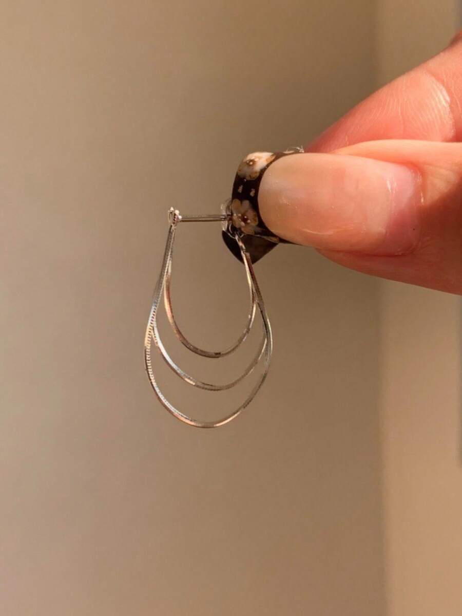 Gold-Tone Curved Bar Top Tripl - Drop Earrings reseña y precio