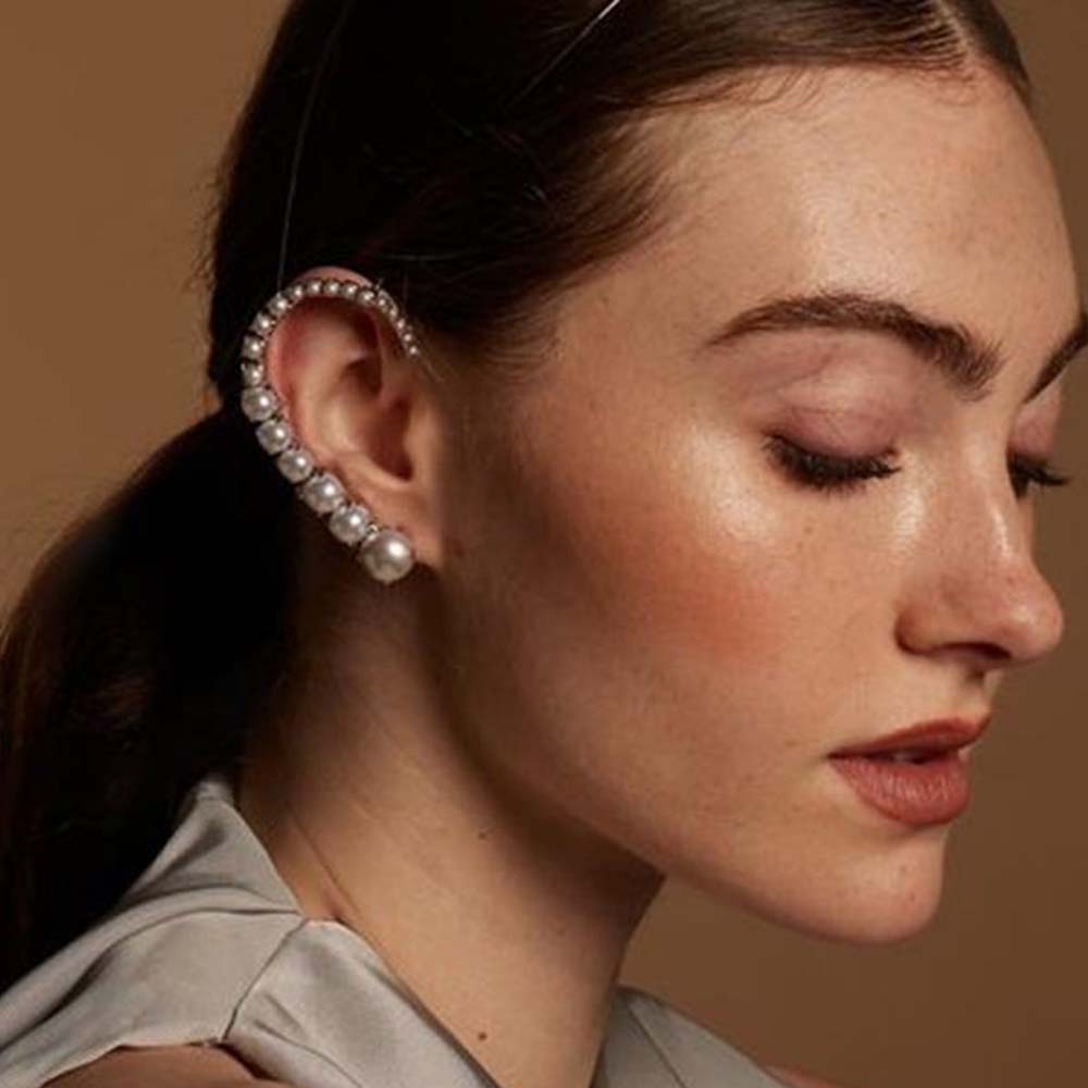 Stonefans Pearl Ear Clips With - Pearl Stud Earrings reseña y precio