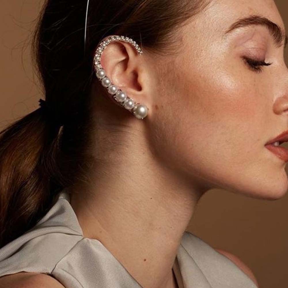 Stonefans Pearl Ear Clips With - Pearl Stud Earrings reseña y precio