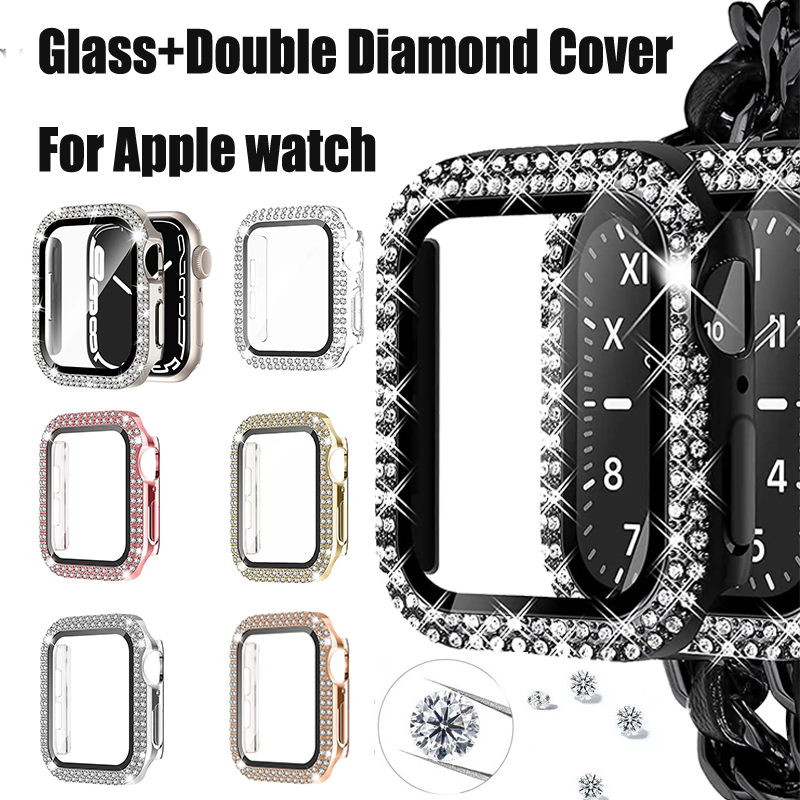 Glass+Diamond Cover For Apple  - Jewelry Smart Watches reseña y precio