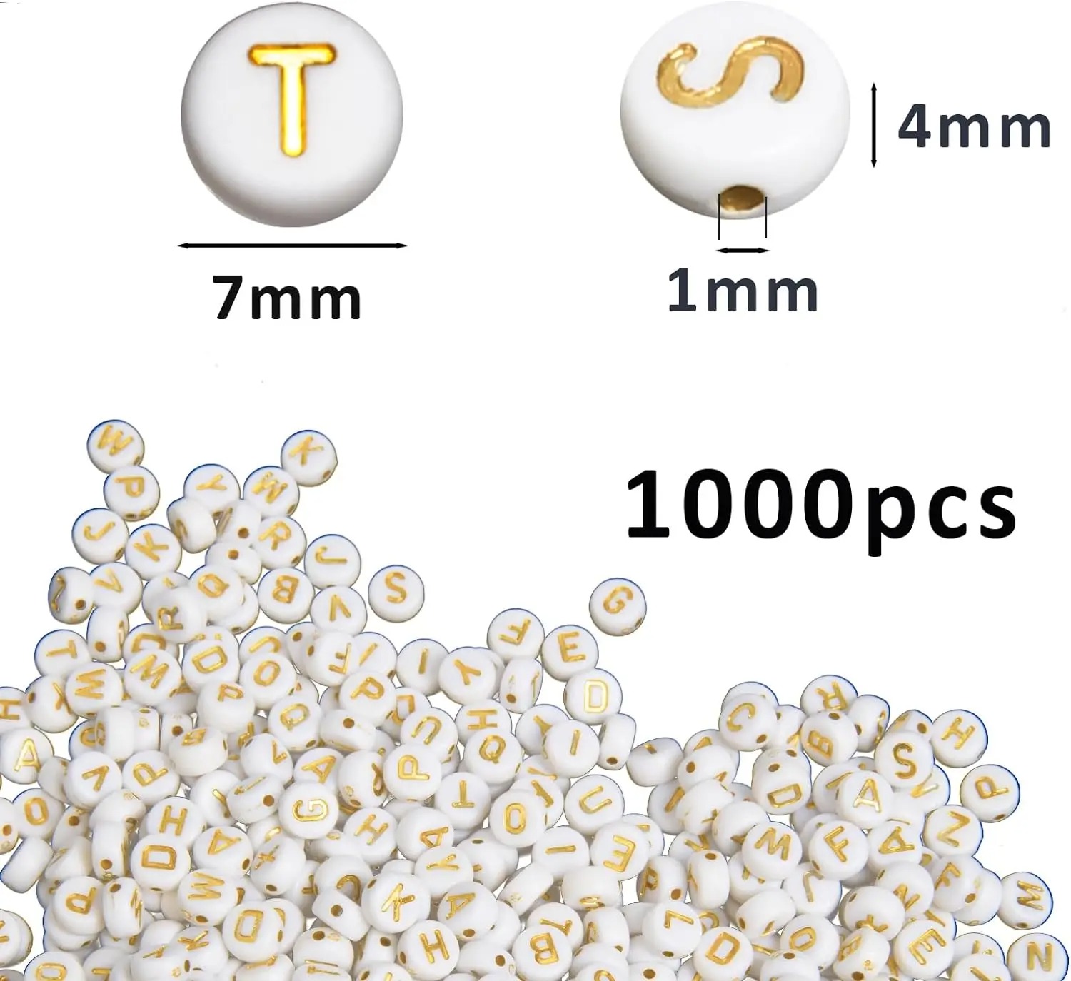 1000 letter beads white circul - Jewelry Quotes reseña y precio