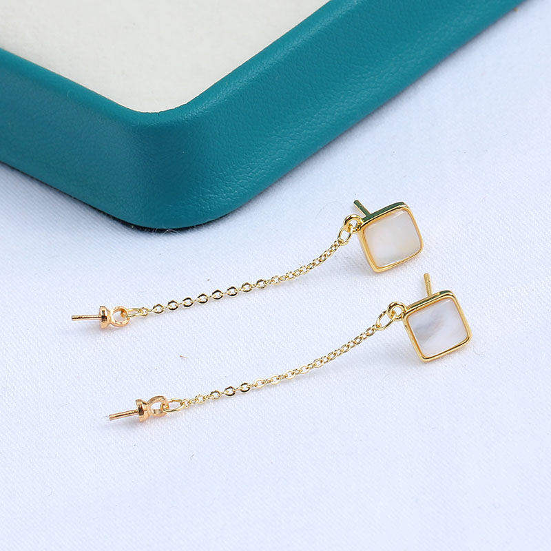 4PCS E200 Gold Plated Copper S - Pearl Stud Earrings reseña y precio