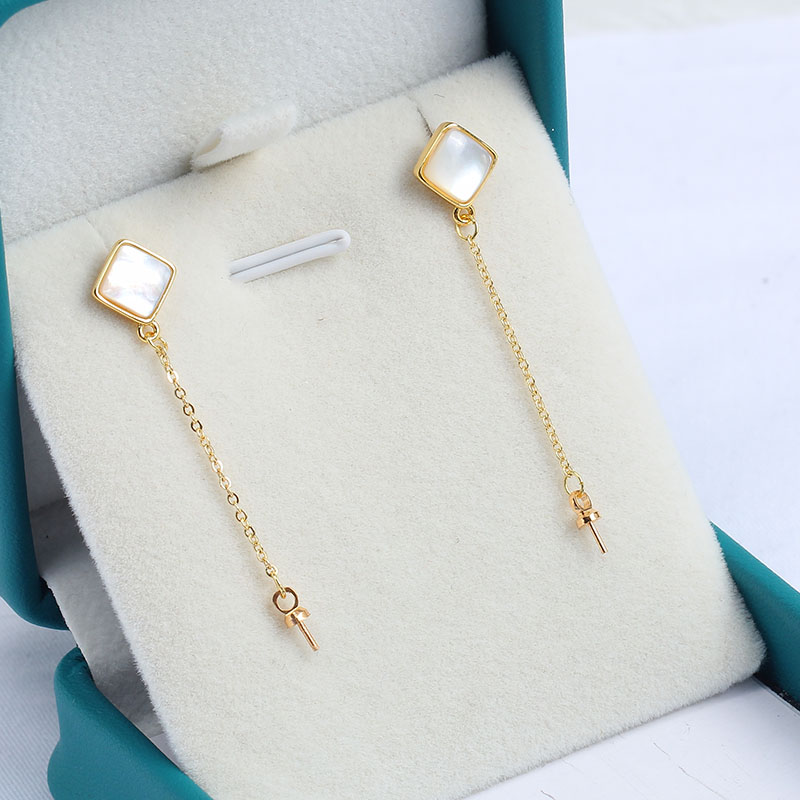 4PCS E200 Gold Plated Copper S - Pearl Stud Earrings reseña y precio