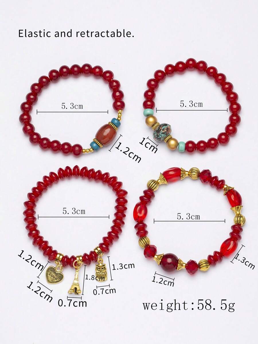 1 Set Of 4pcs Boho Style Decor - The Jewelry & Watches reseña y precio