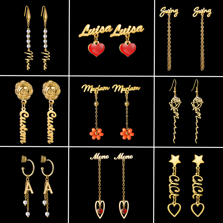 Auxauxme Custom Name Earrings  - Pearl Stud Earrings reseña y precio