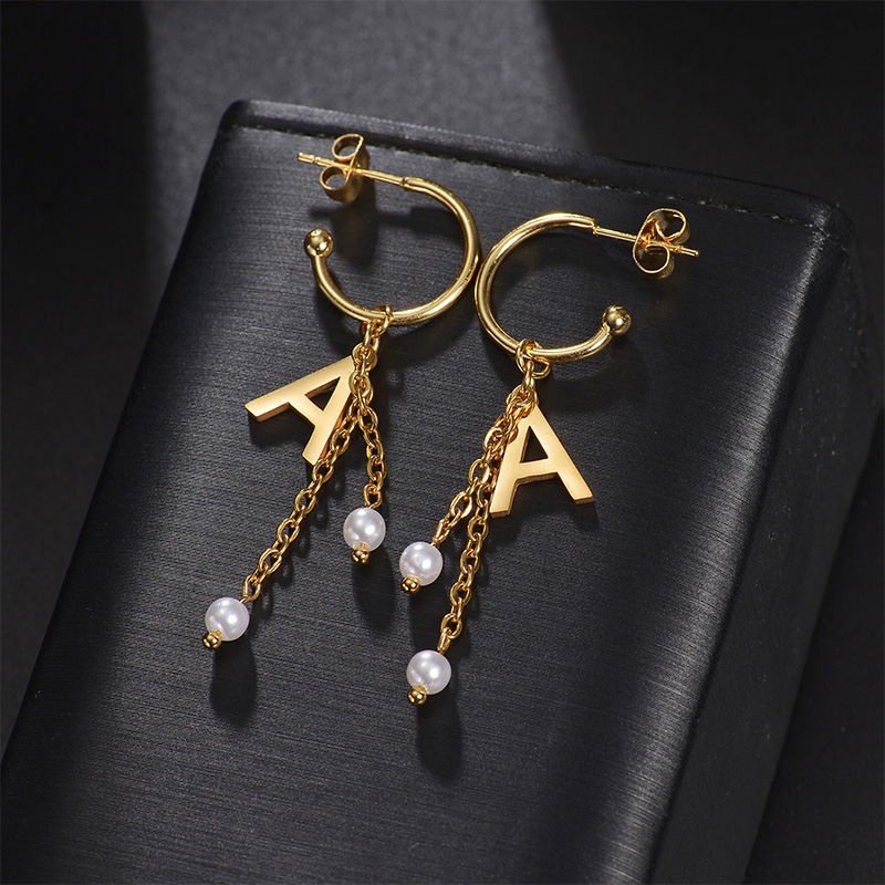 Auxauxme Custom Name Earrings  - Pearl Stud Earrings reseña y precio