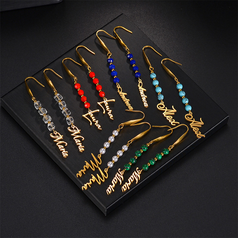 Auxauxme Custom Name Earrings  - Pearl Stud Earrings reseña y precio