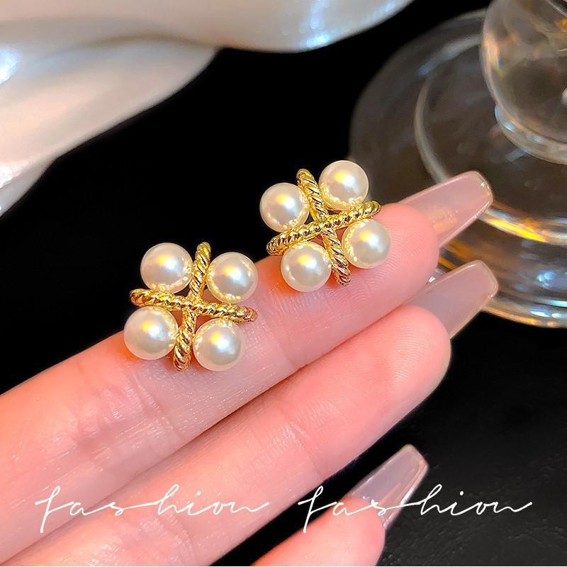 925 Silver Needle Korean Fashi - Pearl Stud Earrings reseña y precio