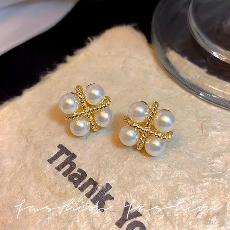 925 Silver Needle Korean Fashi - Pearl Stud Earrings reseña y precio