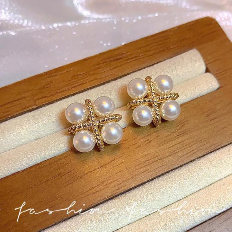 925 Silver Needle Korean Fashi - Pearl Stud Earrings reseña y precio