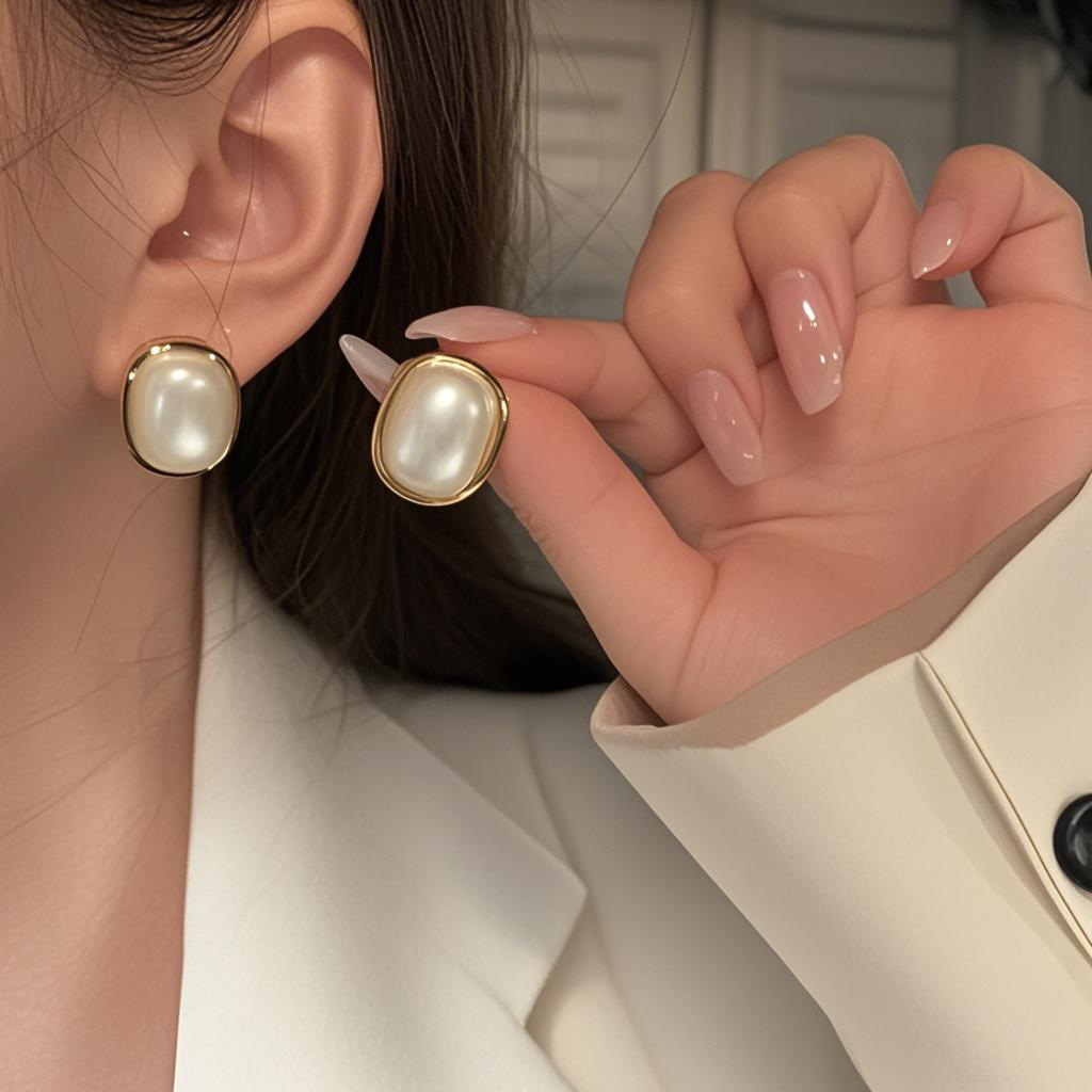 925 Silver Needle Korean Fashi - Pearl Stud Earrings reseña y precio