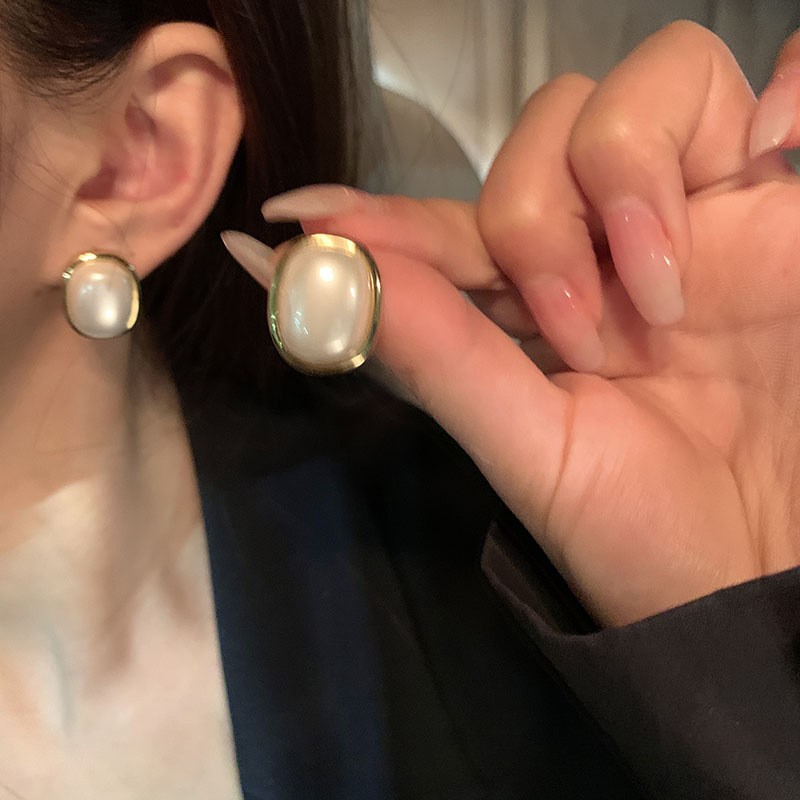 925 Silver Needle Korean Fashi - Pearl Stud Earrings reseña y precio