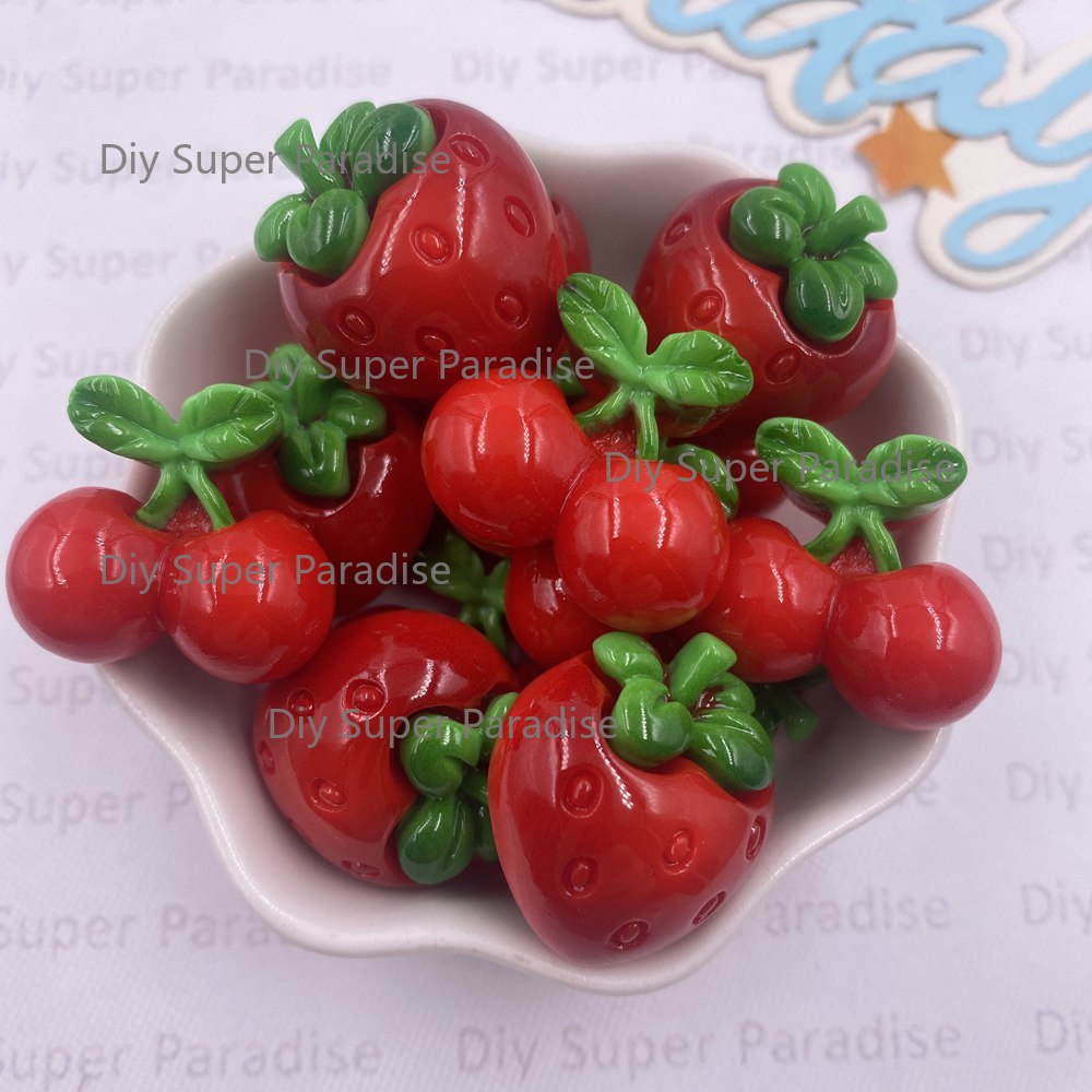 8PCS Resin Kawaii Colorful Red - Paradise Jewelry & Watches Llc Miami Reviews reseña y precio
