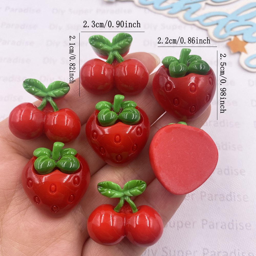 8PCS Resin Kawaii Colorful Red - Paradise Jewelry & Watches Llc Miami Reviews reseña y precio