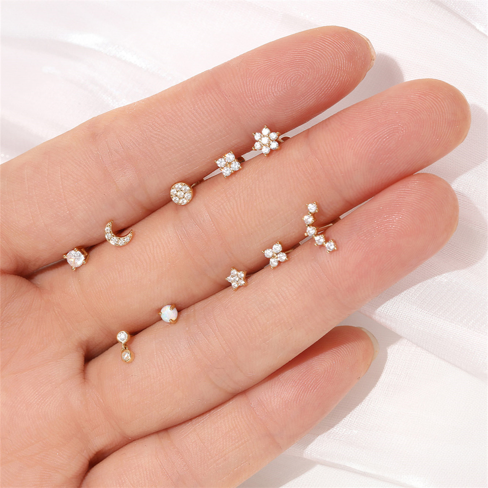 Aide DIY Zircon Pearl Earring  - Pearl Stud Earrings reseña y precio