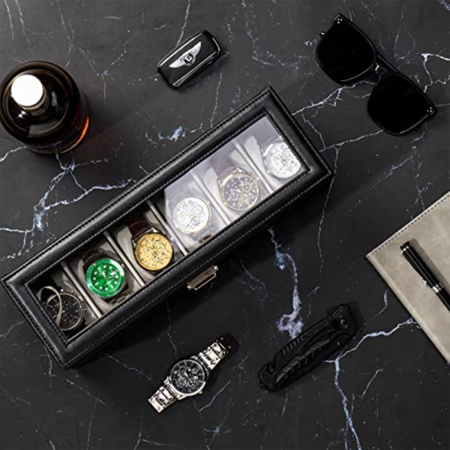 Watch Box, 6 Slot Watches Disp - Jewelry Box That Holds Watches reseña y precio