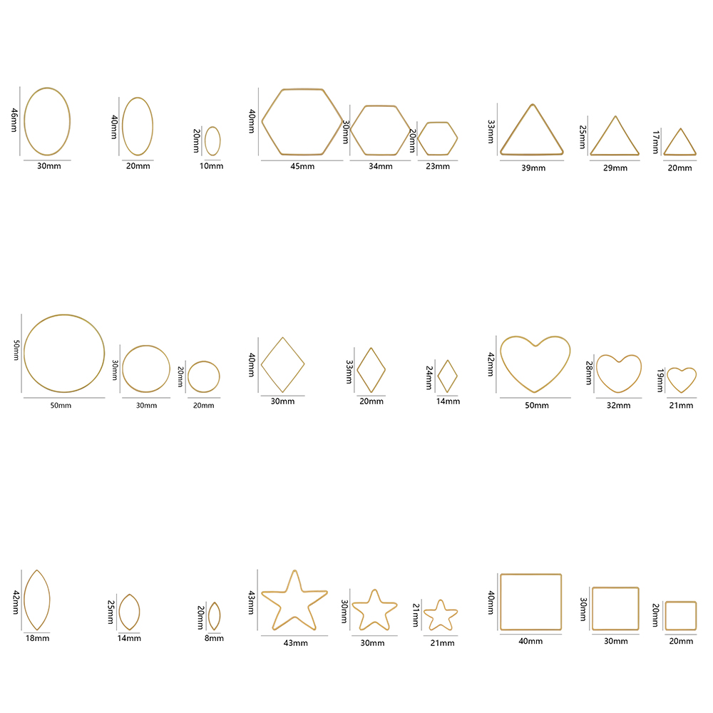20Pcs Gold Silver Hollow Frame - Drop Earrings reseña y precio